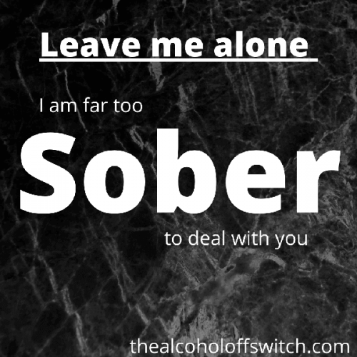 Leave me alone. I'm far too sober to deal with you.